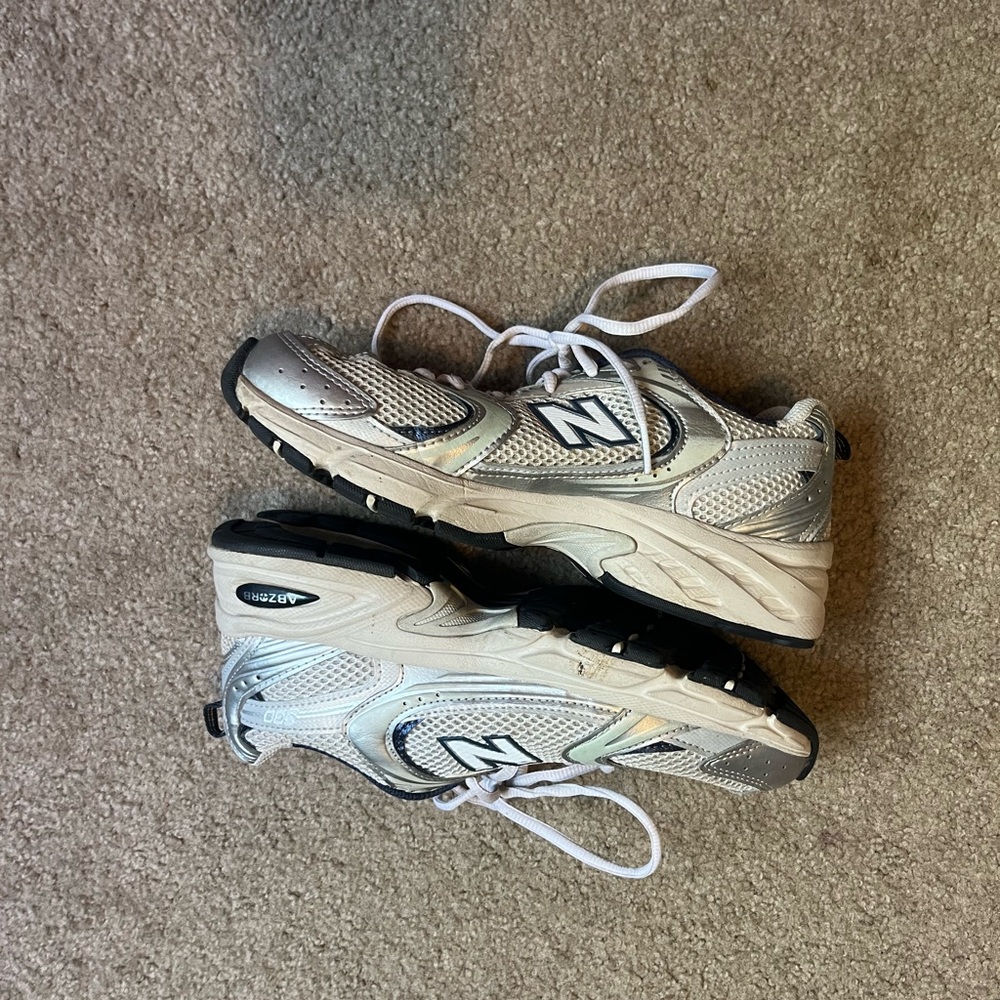 New Balance Metallic Silver Running Shoes